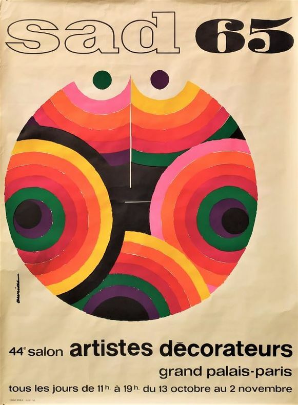 SAD 65.44e salon de la Société des artistes décorateurs en 1965.. [Design/Affiche] AURIAC (Jacques) (1922-2003)
