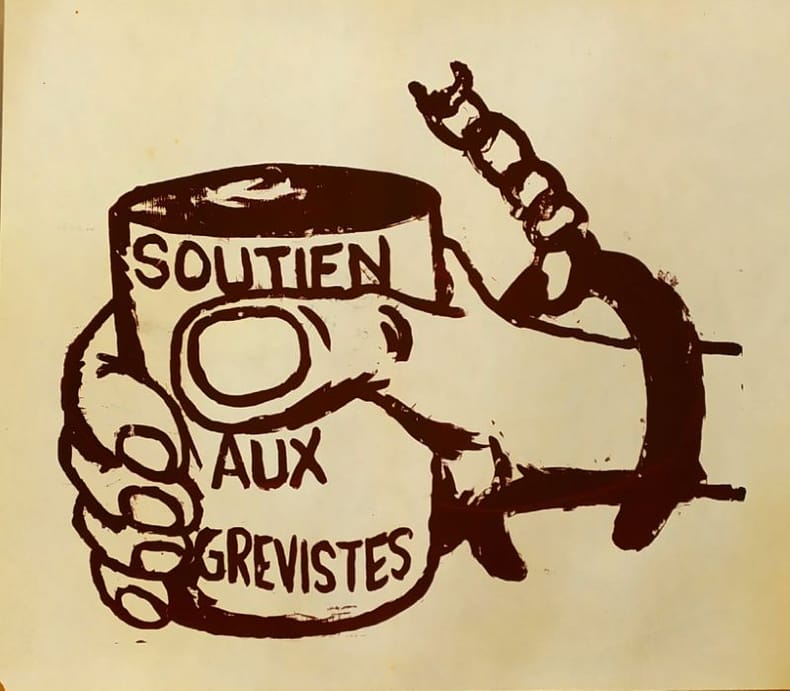 SOUTIEN AUX GRÉVISTES . [ 60's / FRANCE ] MAI 68