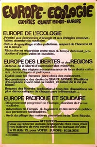 EUROPE-ECOLOGIE. Comité Quart Monde Europe.