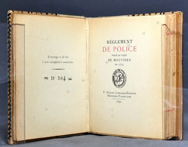Règlement de police pour la ville de Moutiers en 1779.