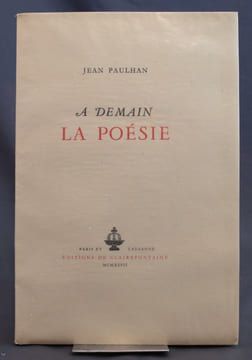 A demain la poésie.. PAULHAN Jean: