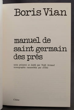Manuel de Saint Germain des Prés.. VIAN Boris; ARNAUD Noël (intr.):