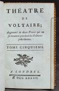 Tancrède, tragédie - Zulime, tragédie - Olimpie, tragédie. Théâtre de Voltaire, tome cinquième. par VOLTAIRE [François-Marie Arouet de]: - Image 2