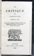 La critique du Tartuffe, comédie en vers. Réimpression conforme à l'édition de Paris de 1670, augmentée d'un Notice bibliographique. par [MOLIERE]; [VILLIERS de, Claude Deschamps, dit ]; LACROIX Paul (notice): - Image 2