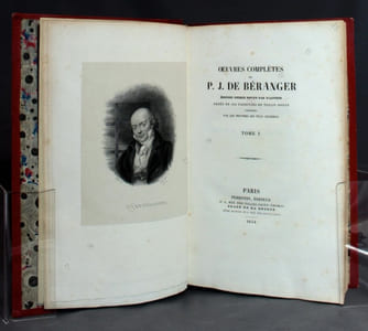 Oeuvres complètes de P. J. Béranger. Edition unique revue par l'auteur, ornée de 104 vignettes en taille-douce dessinées par les peintres les plus célèbres.