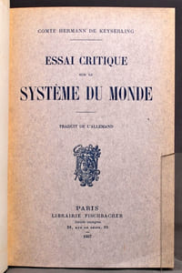 Essai critique sur le système du monde.
