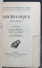 Fragments.. ARCHILOQUE; LASSERRE François (établ.); BONNARD André (trad. et comm.):