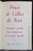 Procès de Gilles de Rais. Documents précédés d'une introduction de Georges Bataille. par BATAILLE Georges; KLOSSOWSLI Pierre (trad.): - Image 2