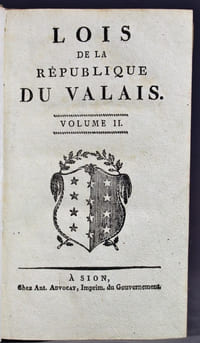 Lois de la république du Valais. Vol. II.