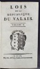 Lois de la république du Valais. Vol. II.. 