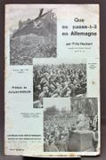 Que se passe-t-il en Allemagne? [avec]: Qu'est-ce que le fascisme? - La dernière main aux préparatifs de guerre. Cahiers du Bolchévisme N°24. par HECKERT Fritz; DUCLOS Jacques (préf.): - Image 1