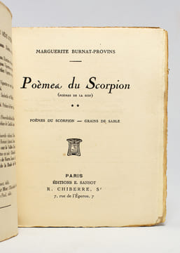 I: Poèmes de la soif* - Une nuit chez les Aïssaous - II: Poèmes du Scorpion (Poèmes de la soif) **. Poèmes du Scorpion - Grains de sable.. ...