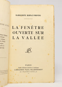 La fenêtre ouverte sur la vallée.. BURNAT-PROVINS Marguerite: