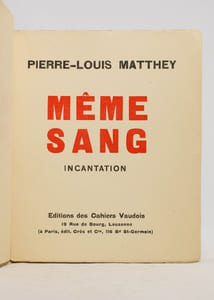 Même sang. Incantation.