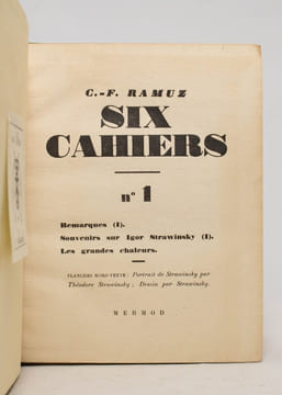 Six cahiers.. RAMUZ Charles Ferdinand:
