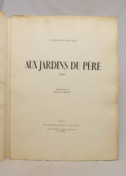 Aux jardins du père. Elégie.. MATTHEY Pierre-Louis: