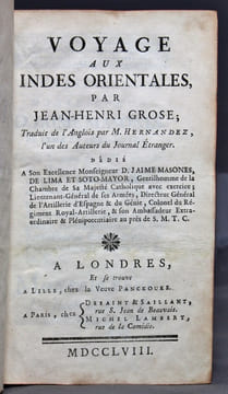 Voyage aux Indes Orientales; Traduit de l'Anglois par M. Hernandez, l'un des auteurs du Journal Etranger.. GROSE John-Henry: