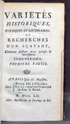 Variétés historiques, physiques et littéraires, ou recherches d'un sçavant, contenant plusieurs pièces curieuses et intéressantes. par  BOUCHER D'ARGIS Antoine-Gaspard: - Image 2