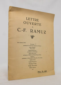 Lettre ouverte à C.-F. Ramuz.
