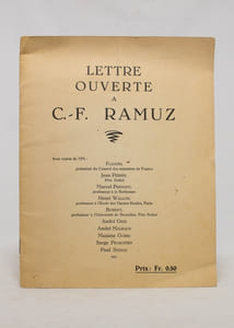 Lettre ouverte à C.-F. Ramuz.