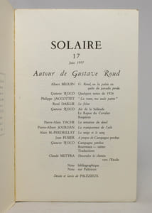 Solaire 17. Autour de Gustave Roud.