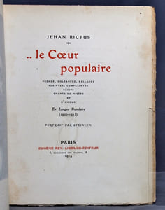 ...Le coeur populaire. Poèmes, doléances, ballades, plaintes, complaintes, récits, chants de misère et d'amour en langue populaire (1900-1913).