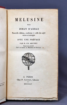 Melusine. Avec une préface par M. Ch. Brunet.. ARRAS Jehan d':