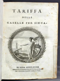 Tariffa delle gabelle per Siena.