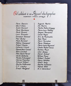 Recueil d'autographes des membres de l'Association des écrivains vaudois, formant pièce unique.