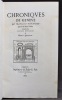 Chroniques de Genève. Publiées par Gustave Revilliod.. BONIVARD François: