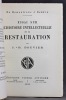Essai sur l'histoire intellectuelle de la Restauration. Du romantisme à Genève.. BOUVIER J.-B.: