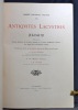 Antiquités Lacustres. Album publié par la Société d'Histoire de la Suisse romande et la Société Académique vaudoise avec l'appui du Gouvernement ...