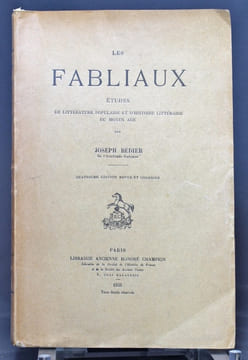 Les fabliaux. Etudes de littérature populaire et d'histoire littéraire du Moyen Age. Quatrième édition revue et corrigée.. BEDIER Joseph: