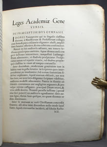 L'ordre du Collège de Genève - Leges academiae Genevensis.