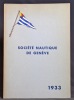 Société Nautique de Genève. Annuaire 1933.. 