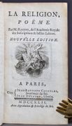 La religion, poëme [suivi de] Jugement de M. Rousseau sur le poème de la Religion [suivi de] Epître de M. Rousseau à M. Racine [suivi de] Réponse à l'épître de M. Rousseau contre les Esprits forts [suivi de] La Grâce, poëme. par RACINE Louis: - Image 2