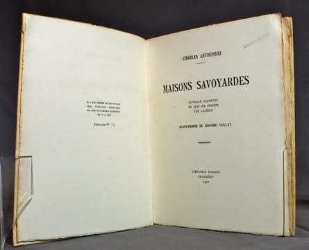 Maisons savoyardes.. ANTHONIOZ Charles; VAILLAT Léandre (préf.):