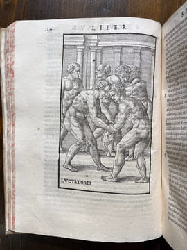 Hieronymi mercurialis de arte gymnastica libri Sex, in quibus exercitationum omnium vetustarum genera, loca, modi, facultates, & quidquid denique ad ...