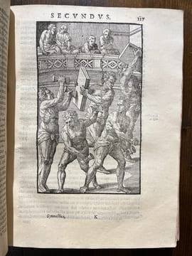 Hieronymi mercurialis de arte gymnastica libri Sex, in quibus exercitationum omnium vetustarum genera, loca, modi, facultates, & quidquid denique ad ...