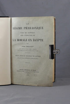 Le régime pharaonique dans ses rapports avec l’évolution de la morale en Egypte.. BAILLET Jules:
