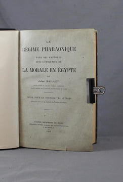 Le régime pharaonique dans ses rapports avec l’évolution de la morale en Egypte.. BAILLET Jules: