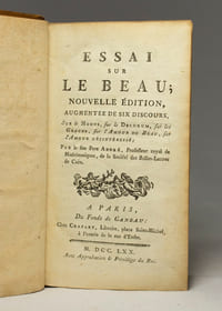 Essai sur le beau; nouvelle édition augmentée de six discours, sur le Modus, sur le Decorum, sur les Grâces, sur l'Amour du beau, sur l'Amour désintéressé.