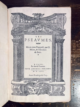 Les Pseaumes mis en ryme françoise.. MAROT Clément; BEZE Théodore de: