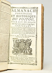 Almanach provincial et historique du Poitou, pour l'an de grâce mil sept cent quatre-vingt-sept...