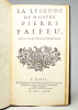 La légende de maistre Pierre Faifeu [suivi de] Poésies diverses de Jehan Molinet.. BOURDIGNE Charles: