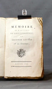 Mémoire de M. le Comte de Lally-Tolendal, ou Seconde lettre à ses commettans [suivi de] Pièces justificatives contenant différentes motions et opinions de M. le Comte de Lally-Tolendal.
