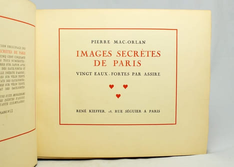 Images secrètes de Paris.. MARC ORLAN Pierre; ASSIRE Gustave: