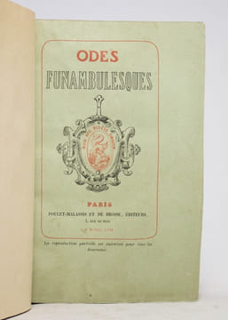 Odes funambulesques avec le frontispice gravé à l'eau-forte par Bracquemond d'après un dessin de Charles Voillemot.. BANVILLE Théodore de: