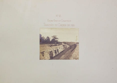 Chemin de fer du Nord. Ligne de Paris à Compiègne par Chantilly. Petites vues photographiques.. BALDUS Édouard: