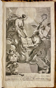 La sainte Bible, qui contient le Vieux et le Nouveau Testament : édition nouvelle, faite sur la version de Genève, reveuë et corrigée, enrichie, outre les anciennes notes, de toutes celles de la Bible flamande, de la plus-part de celles de M. Diodati, et de beaucoup d'autres, de plusieurs cartes curieuses, et de tables fort amples, pour le soulagement de ceux qui lisent l'Escriture sainte. Le tout disposé en cet ordre, par les soins de Samuel des Marets […] et de Henry des Marest, son fils [...].